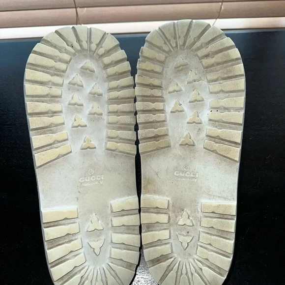 Mens Gucci white web slide sandals size 11 - Picture 4 of 6